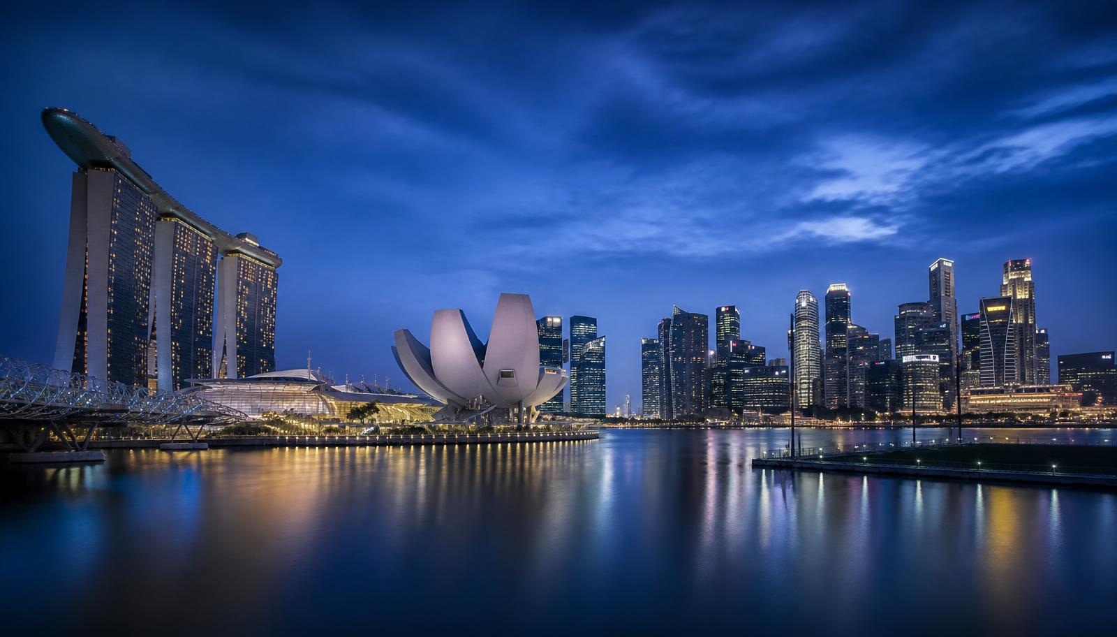 Singapore harbour and coastline